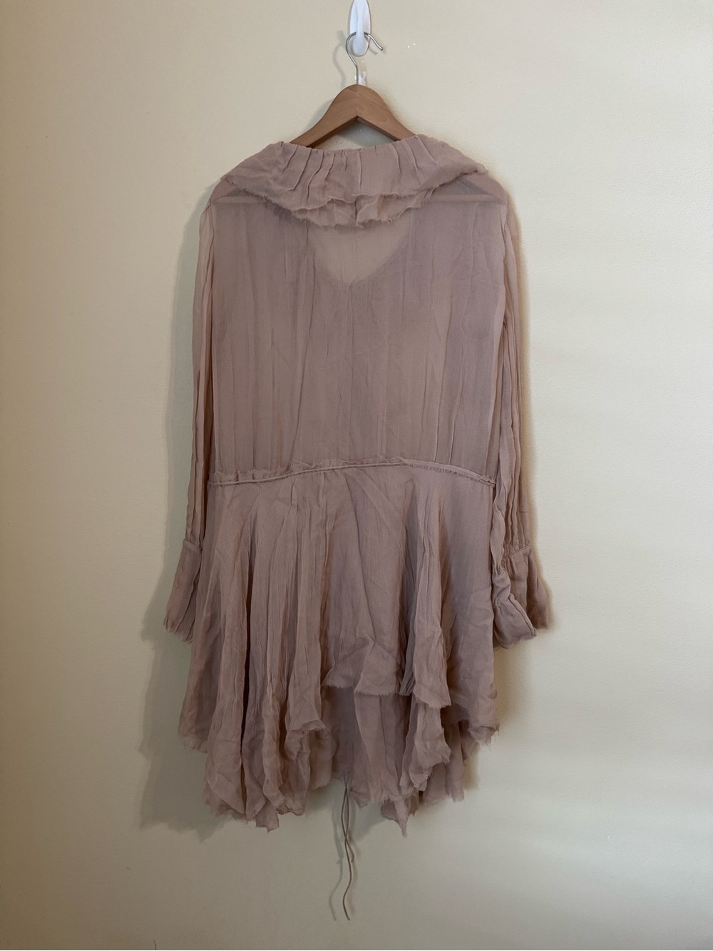 Chloe Silk Ruffled Mini Dress Powdery Pink 42 - Picture 5 of 7